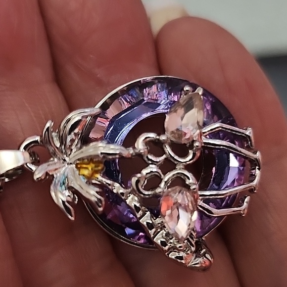 Gold Crystal Earrings 2 Necklaces crystal rhinestone beads fashion bundle - Picture 7 of 9